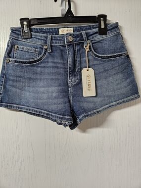 Shyanne Dark Blue Denim High-Rise Jean Shorts
